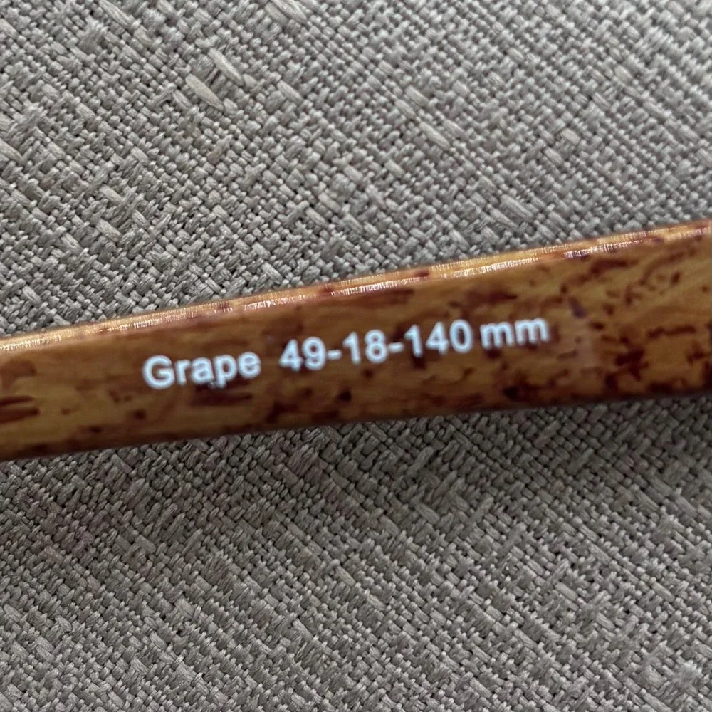 Nicole Miller Ooh La La Grape Purple Rectangular Eyeglass Frames Faux Wood 49-18